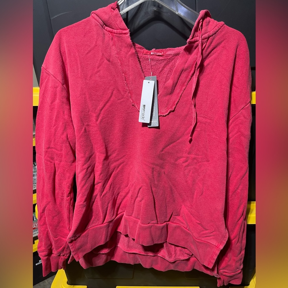 LAmade red washed/faded v neck sweatshirt
